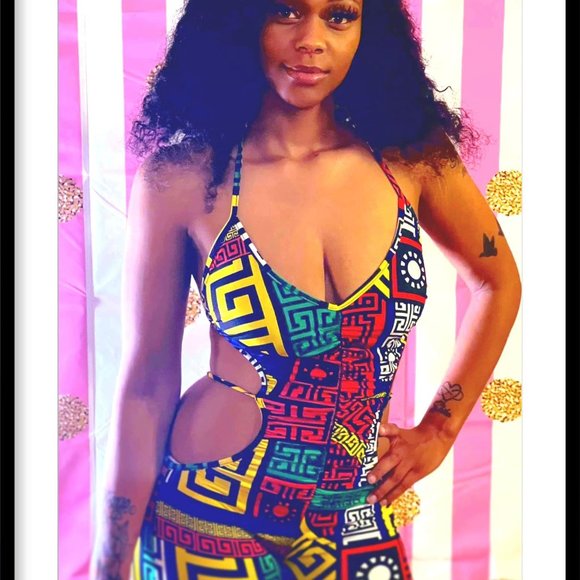 Tribal Backless Jumpsuit - Picture 1 of 1